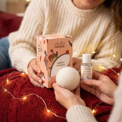 Kit regalo Pallina in lana riciclata e Mini profumo per bucato